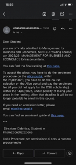 Pre-Acceptance Letter University of Pisa